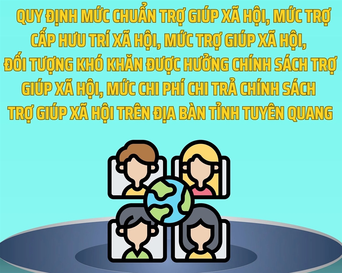 Quy định mức chuẩn trợ giúp xã hội, mức trợ cấp hưu trí xã hội, mức trợ giúp xã hội, đối tượng khó khăn được hưởng chính sách trợ giúp xã hội trên địa bàn tỉnh Tuyên Quang