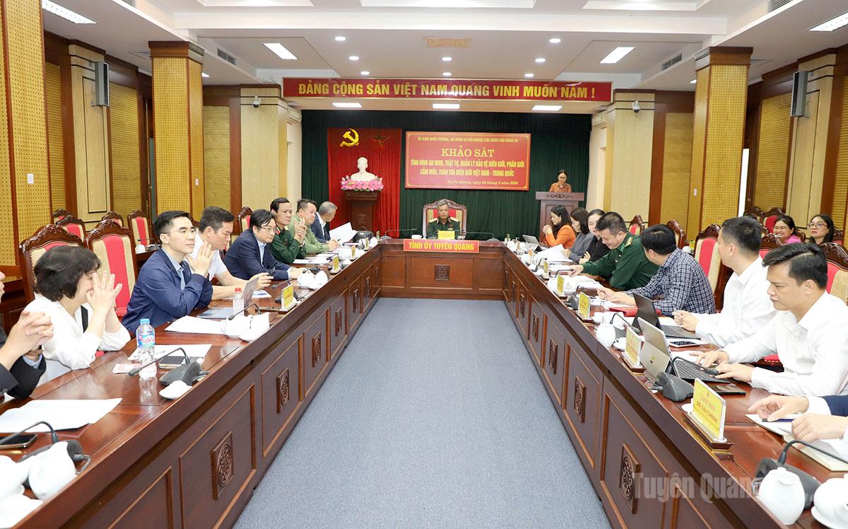 Ủy ban Quốc phòng, An ninh và Đối ngoại của Quốc hội khảo sát tại tỉnh Tuyên Quang